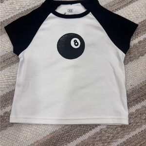 Ripple Junction Black & White 8 Ball Crop Top
